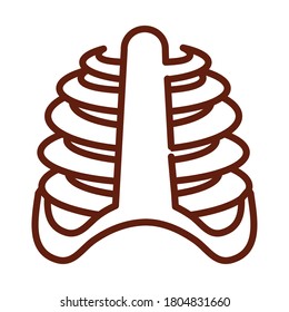 hueso de la jaula de la costilla del cuerpo humano anatomía de la línea de salud del icono de la ilustración vectorial