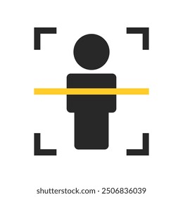 Human body scan icon. Healthcare, 
examination, body check, analysis, medical, detector, machine, technology concepts. Flat vector character design illustration.