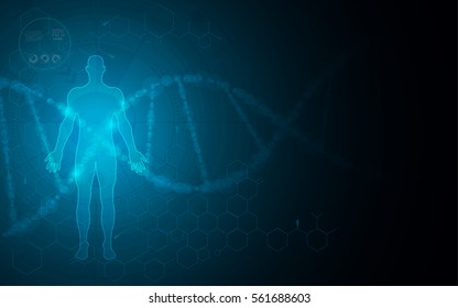 Human Body Scanning Hi Tech Innovation Health Care Concept Background