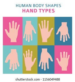 Human body shapes. Hand types icon set. Vector illustration