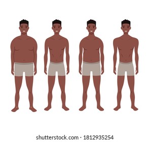 Human Body Shapes. Male Figures Types Set. Vector Illustration