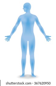 Human Body Silhouette, Face As Seen From The Side, Vector Illustration