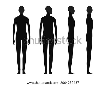 Human body silhouette of a gender neutral person with a highlighted skull and chin area