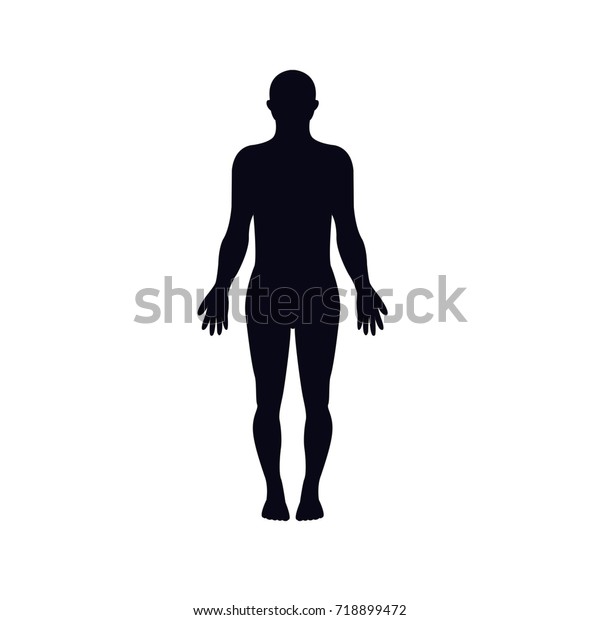 人体のシルエットアイコン 服を着ていない人 解剖学アイコン 男の前面シルエット 男性の体のアイコンベクター画像eps10 のベクター画像素材 ロイヤリティフリー