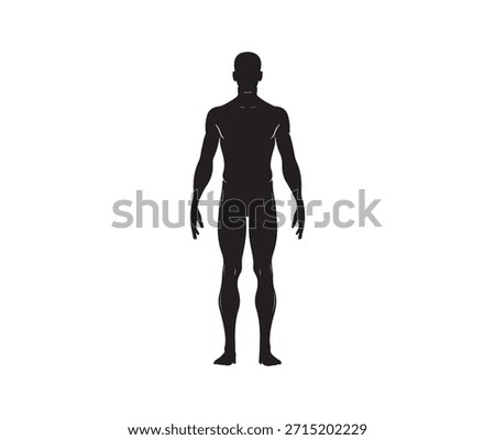 Human Body Silhouette Standing Front View