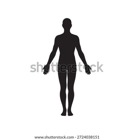 Human body silhouette vector illustration on white background