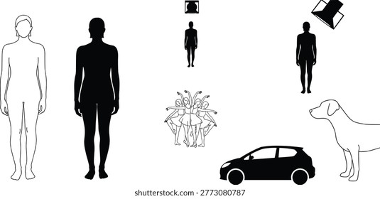 human body silhouettes vector