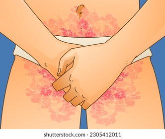 The human body with skin disease. Healthcare illustration. Vector illustration. 