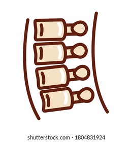 human body spine bones anatomy organ health line and fill icon vector illustration