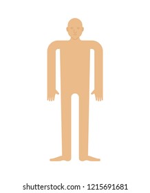 Human body template isolated. Man to cut paper