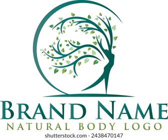 human body tree logo design for download