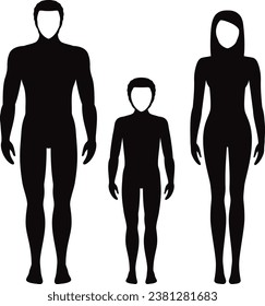 Gente del cuerpo humano Silhouettes vector plano