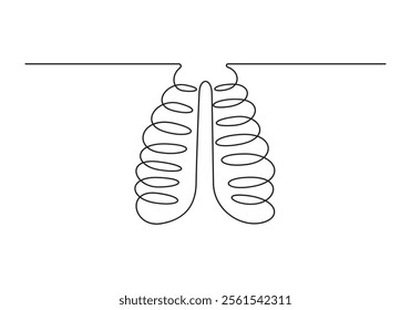 Human bone icon continuous one line drawing. Vector illustration