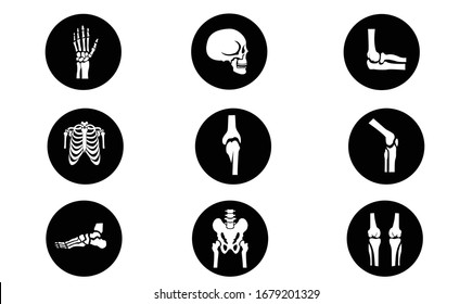 Human Bone And Joint Icon Set