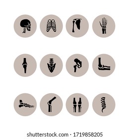 Human bone and joint icon set 