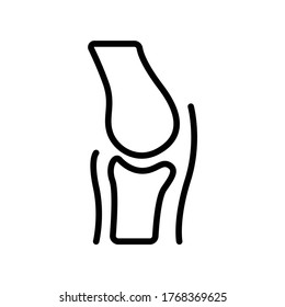 Human Bone Joint Medical Line Icon Black Simple Vector