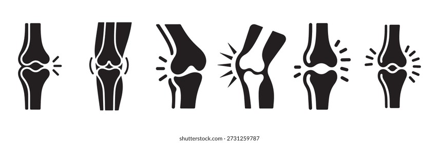 Human bone joint pain icon. Leg bone symbol. Medical health vector collection. Illustration. EPS 10
