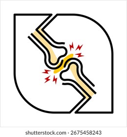 Ilustración de Arte vectorial de dolor de articulación de hueso humano