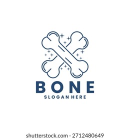 Design-Vektor für menschliches Knochenlinien-Logo. Einfaches Knochenlogo, Design-Vektor