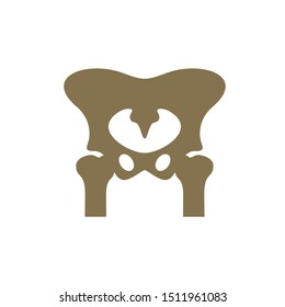 Human bone orthopedic Logo Concept Vector. Bone image of human joints. Anatomy skeleton flat design Template illustration. Icon Symbol
