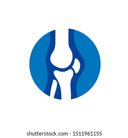 Human bone orthopedic Logo Concept Vector. Bone image of human joints. Anatomy skeleton flat design Template illustration. Icon Symbol
