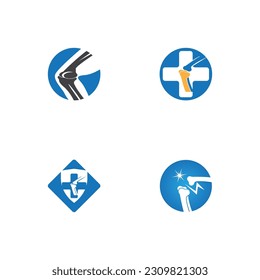 Human bone orthopedic logo vector. Anatomy skeleton flat design template illustration 
