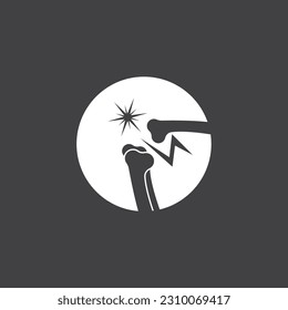 Human bone orthopedic logo vector. Anatomy skeleton flat design template illustration 