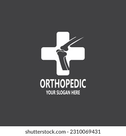 Human bone orthopedic logo vector. Anatomy skeleton flat design template illustration 