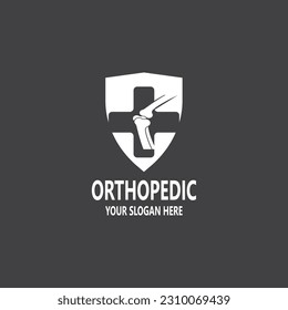 Human bone orthopedic logo vector. Anatomy skeleton flat design template illustration 