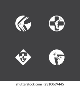 Human bone orthopedic logo vector. Anatomy skeleton flat design template illustration 
