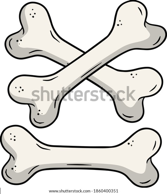 Human Bone Set Skeleton Elements Crossed Stock Vector (Royalty Free ...