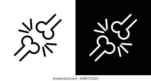 Human Bone Structure Icons. Skeletal Health and Orthopedic Symbols.