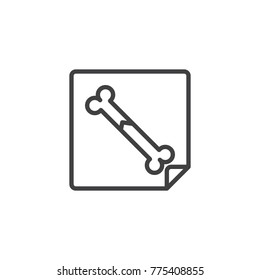 Human bone x-ray line icon, outline vector sign, linear style pictogram isolated on white. Symbol, logo illustration. Editable stroke