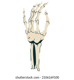 Human bones of the hand for the holiday of the day of the dead, Halloween