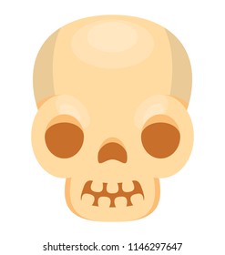 Human bones head in an icon to give skull concept 