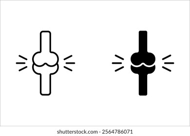 Human Bones icon set. Broken bone, Outline icons vector and black on white background