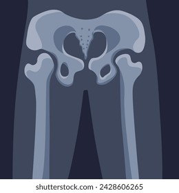 Human bones orthopedic and skeleton icon, bone x-ray image of human joints, anatomy skeleton flat design vector illustration