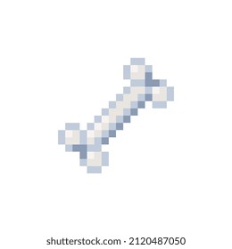 Human bones pixel art icon. Isolated vector illustration. Design stickers, logo, app, anatomy, science, medicine, education. 8-bit.