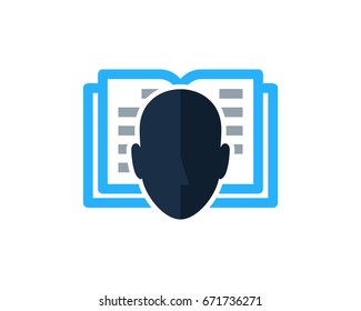 Human Book Icon Logo Design Element