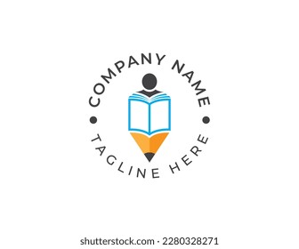 Human Book Reading Logo Concept symbol icon sign Element Design. Graduation, Education, E-book, Courses, Book Store and Academy Logotype. Vector illustration template