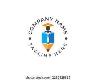 Símbolo de símbolo de concepto de logotipo de lectura de libros humanos Diseño de elementos. Educación, Graduación, Libro Electrónico, Cursos, Tienda de Libros y Logotipo de la Academia. Plantilla de ilustración de vector
