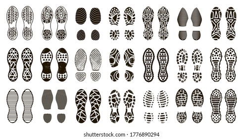 Human Boots Footprint Shoes Barefoot Silhouette Stock Vector (Royalty ...