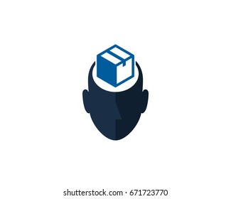 Human Box Icon Logo Design Element