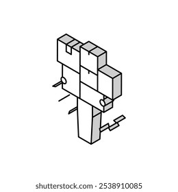 human with boxes pile isometric icon vector. human with boxes pile sign. isolated symbol illustration