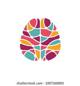 Human brain abstract icon. Brain research concept