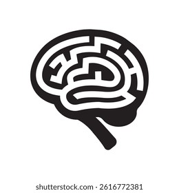 human brain with abstract labyrinth