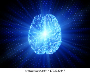 Human brain abstract technology background. Vector illustration