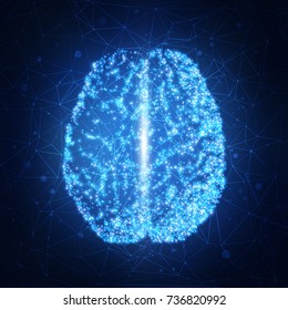  Human brain. Abstract technology background. Vector illustration