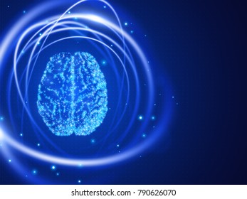 Human brain abstract technology background. Vector illustration