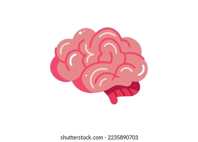 Human brain. Anatomy. Organ symbol icon. Organs symbol, Vector cartoon flat icon illustration isolated on white background.